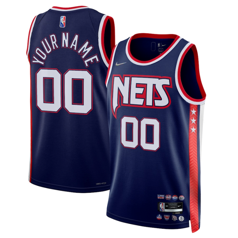 Brooklyn Nets 2022 Customized Jersey - City Edition - Navy - Jersey Teams