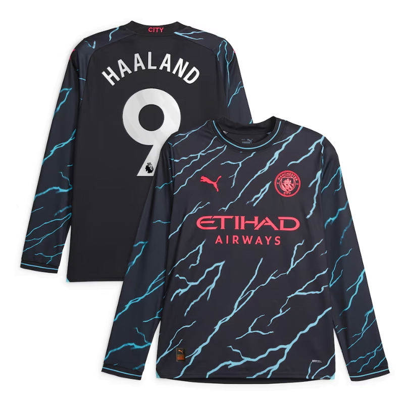 Erling Haaland Manchester City 2023/24 Third Long Sleeve Player Jersey ...