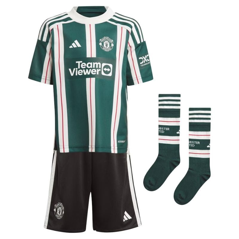 Manchester United Away Minikit 2023-24 Custom Jersey Kids - Green ...