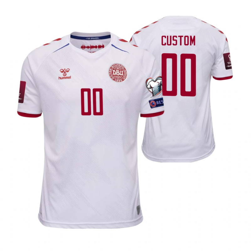 All Players Denmark National Team 2022 Qatar World Cup Custom Jersey - White