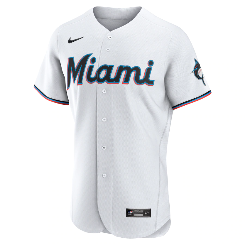 Miami Marlins White Home Custom Jersey All Players