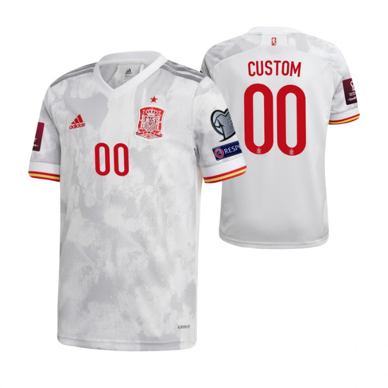 All Players Spain National Team 2022 Qatar World Cup Custom Jersey - White