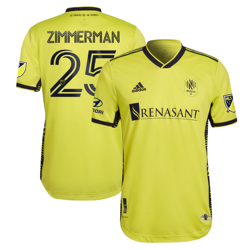 Walker Zimmerman Nashville SC 2022 The Homecoming Kit Player Jersey - Yellow