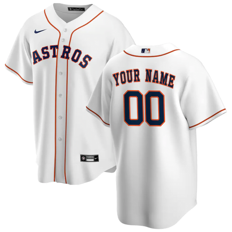 All Players Houston Astros White Custom Jersey