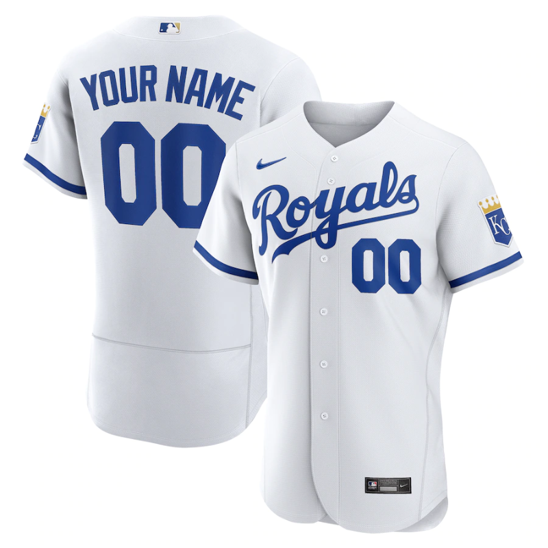 All Genders Kansas City Royals White Official Custom Jersey