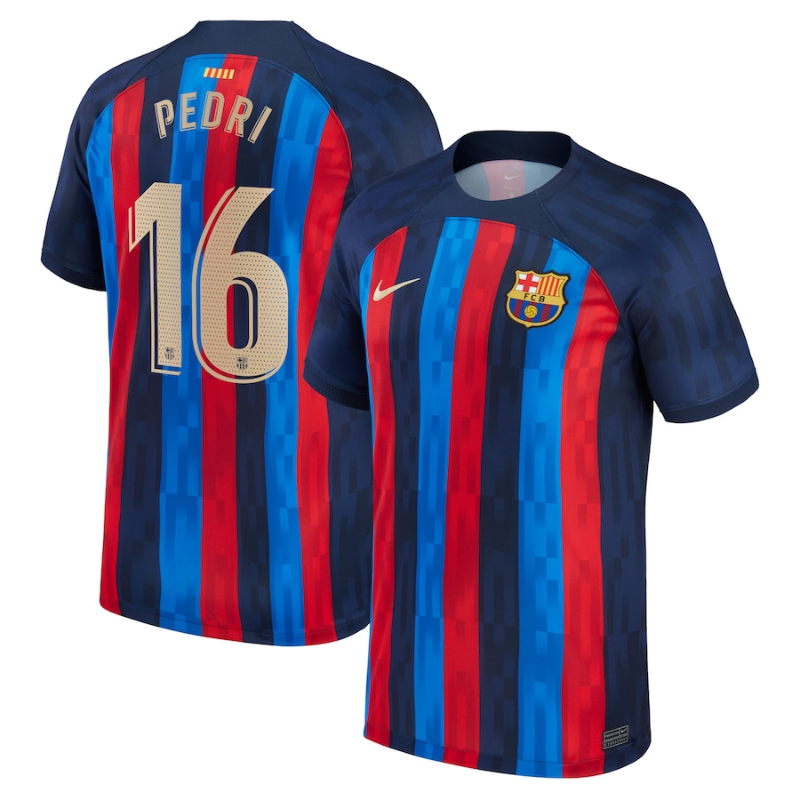 Barcelona Home Stadium Shirt 2022-23 with Pedri 16 printing - All Genders