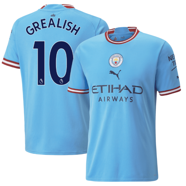 Manchester City Home Jersey 2023 With GREALISH 10 - Jersey Teams