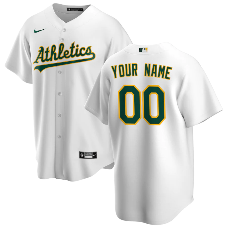 Oakland Athletics White Home Custom Jersey - All Genders