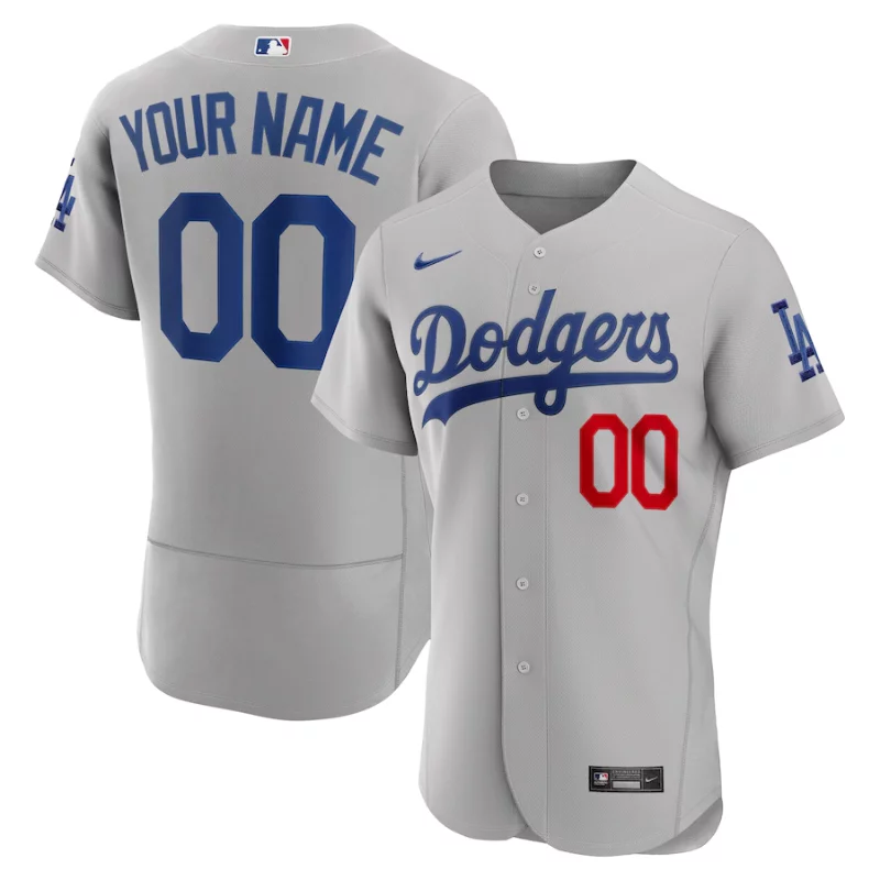 Los Angeles Dodgers Gray Alternate Custom Patch Jersey All Players
