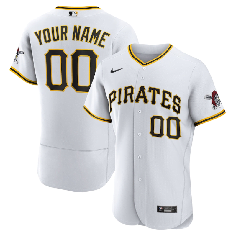 All Players Pittsburgh Pirates White Home Custom Jersey