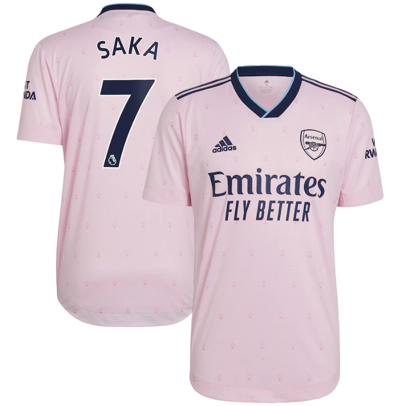 Arsenal Third Shirt 2022-23 with Saka 7 printing Player Jersey - All Genders
