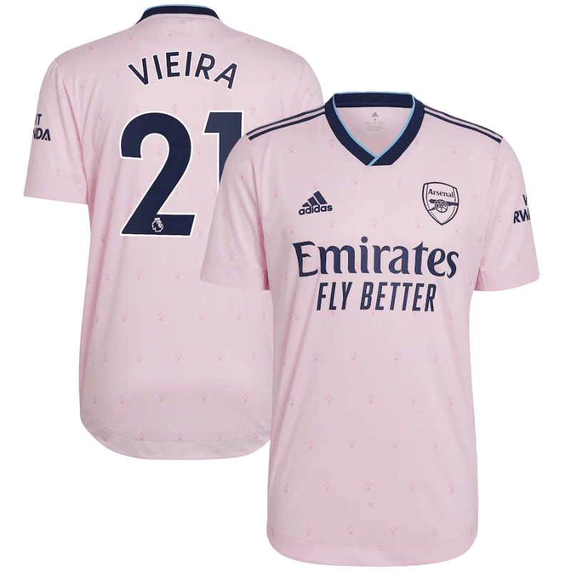 Arsenal Third Shirt 2022-23 with Vieira 21 printing Player Jersey - All Genders