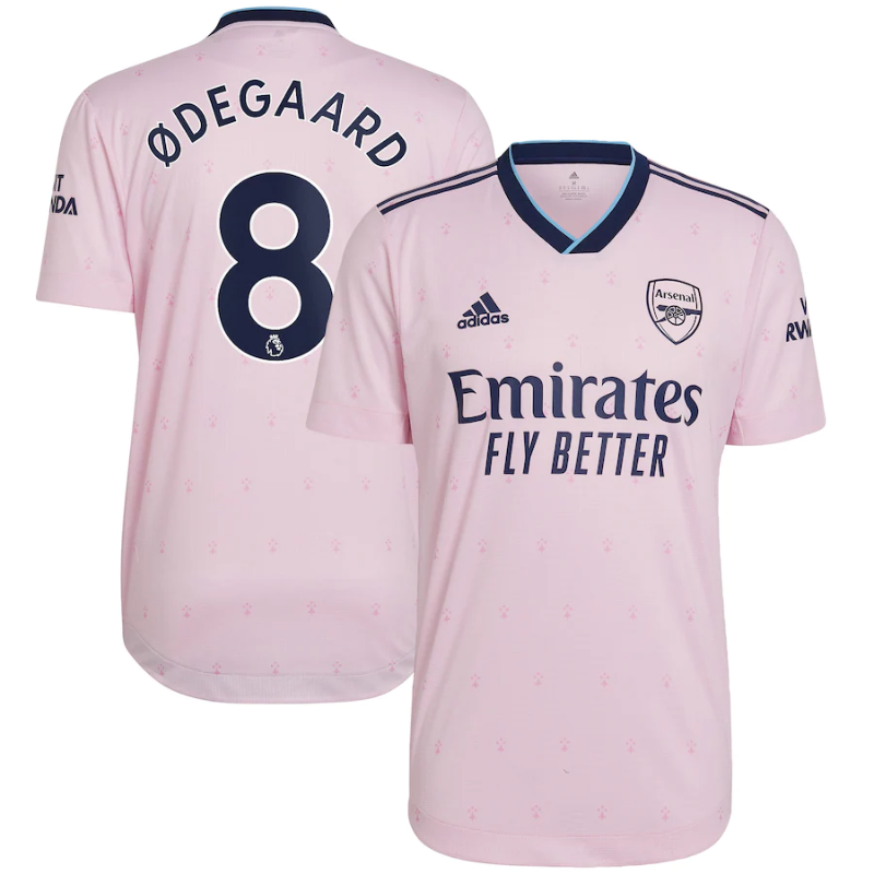 Arsenal Third Shirt 2022-23 with Ødegaard 8 printing Player Jersey - All Genders