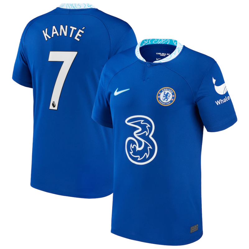 Chelsea Home Vapor Match Shirt 2022-23 with Kanté 7 printing
