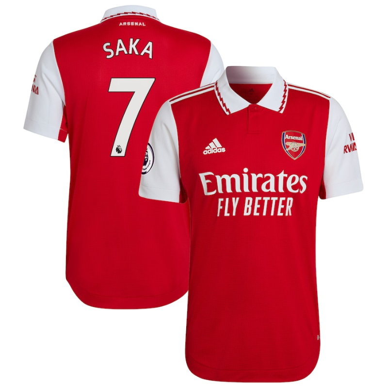 Bukayo Saka Arsenal Shirt 2022/23 Home Player Jersey - Red