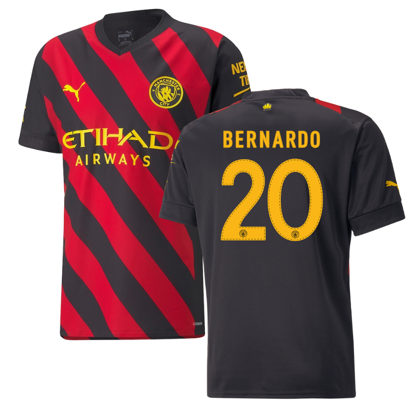 Manchester City Away Jersey 202223 With BERNARDO 20 Printing Pro
