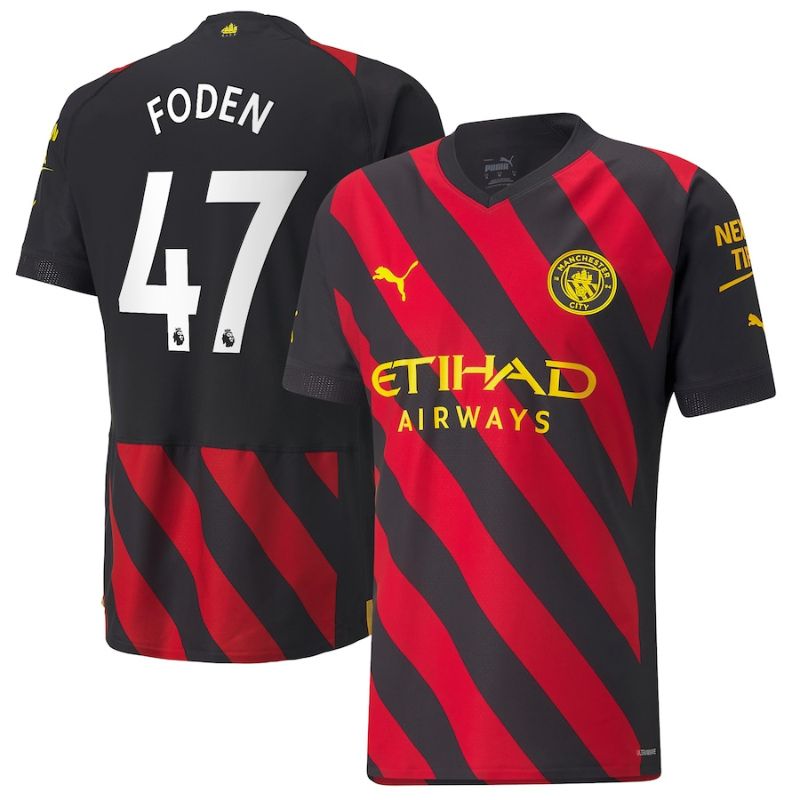 Manchester City Away Shirt 2022-23 with Foden 47 printing Jersey