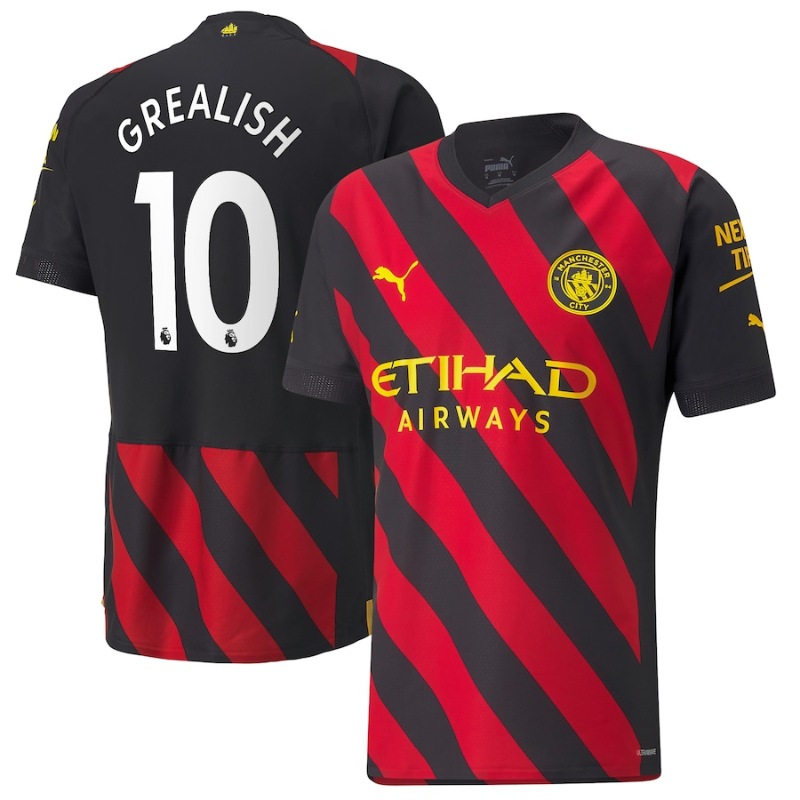 Manchester City Away Shirt 2022-23 with Grealish 10 printing Jersey