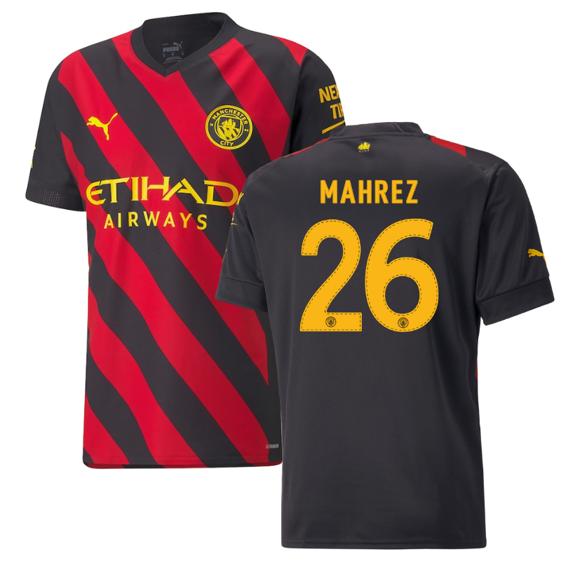 Manchester City Away Shirt 2022-23 with Mahrez 26 printing Jersey Pro
