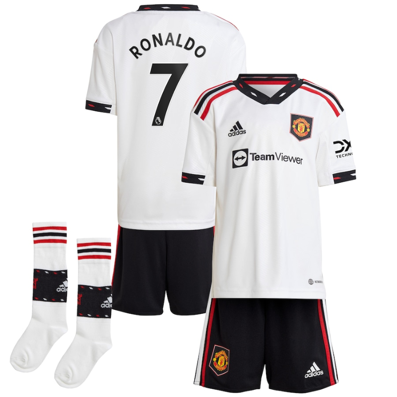 Manchester United Away Mini Kit 2022-23 with Ronaldo 7 printing