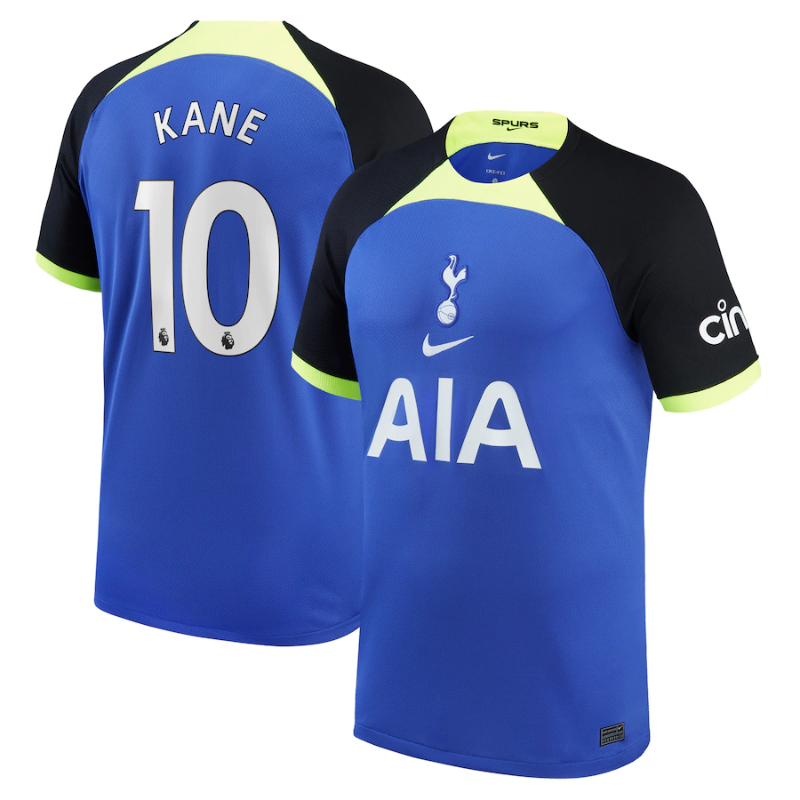 Harry Kane 10 printing Tottenham Hotspur 2022/23 Away Breathe Stadium Player Jersey - Blue