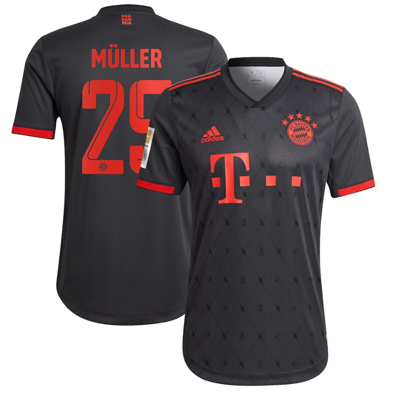 Thomas Müller 25 Printing Bayern Munich Third Shirt 2022/23 Player Jersey - Gray (Copy)