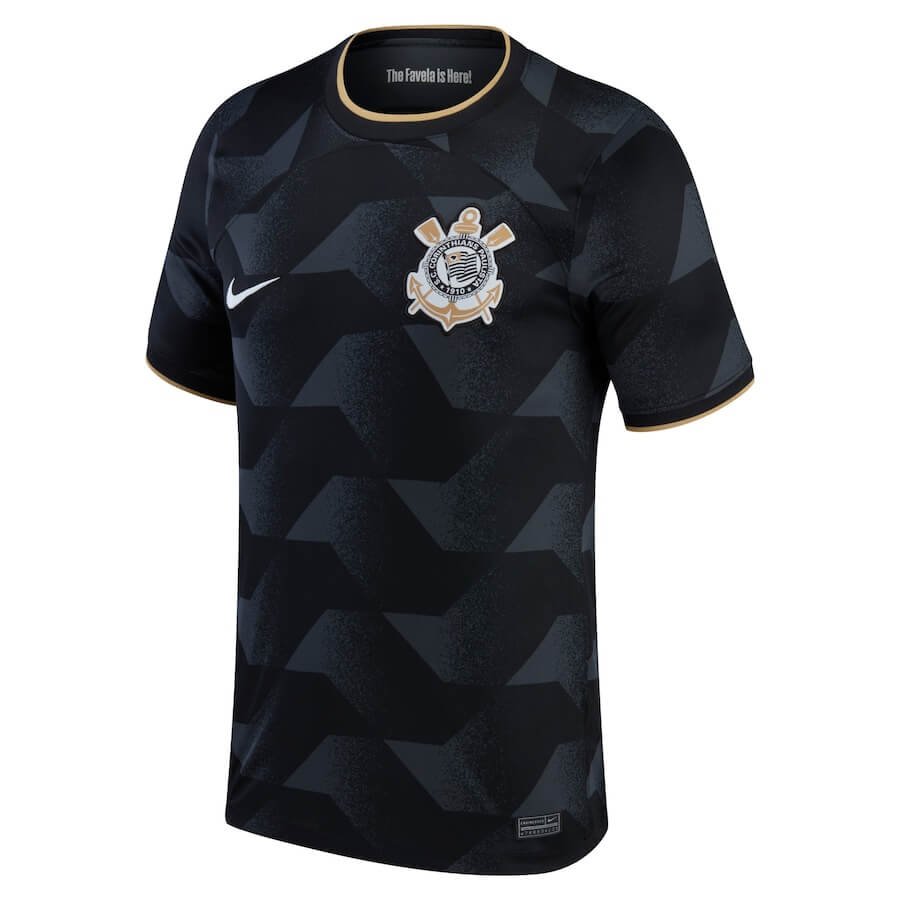 All Players Corinthians Shirt 2022/23 Away Replica Custom Jersey - Black
