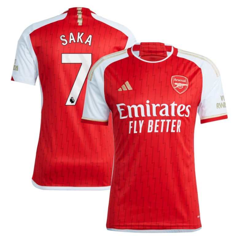 Bukayo Saka Arsenal Shirt 2023/24 Home Player Jersey - Red - Jersey Teams