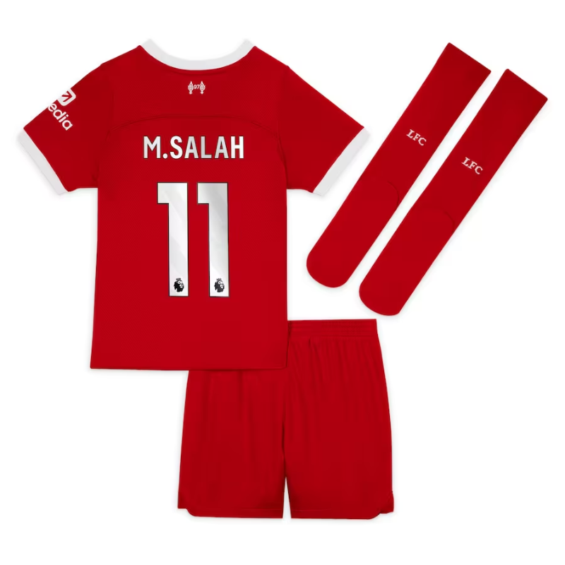 Liverpool Home Nike Stadium Kit - 2023-24 - Little Kids with M.Salah 11 printing - Red