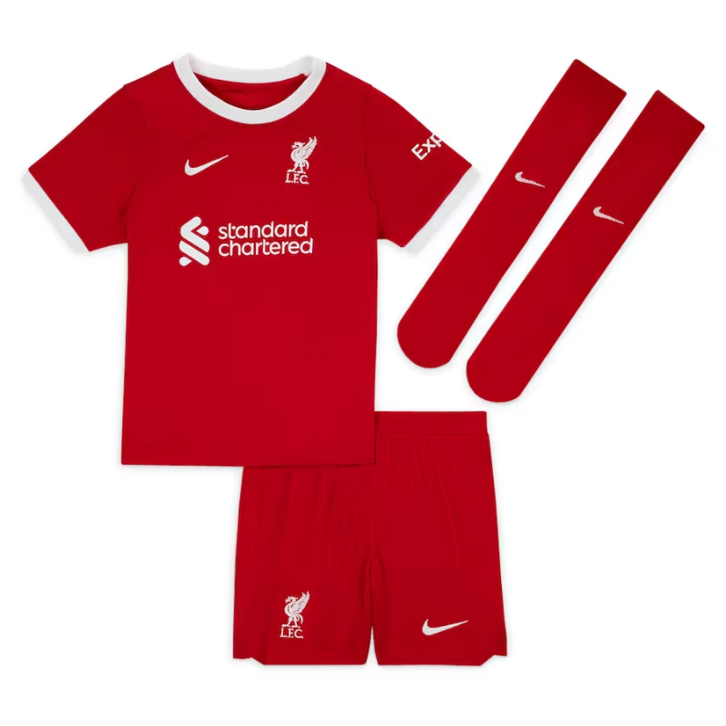 Liverpool Home Nike Stadium Kit - 2023-24 - Little Kids with M.Salah 11 printing - Red