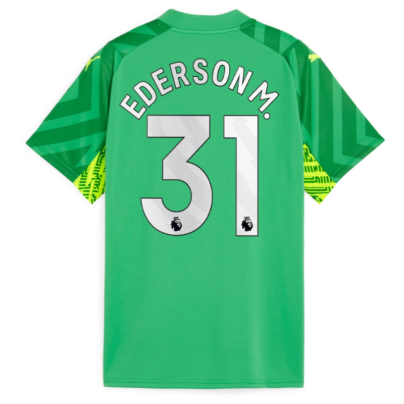 Manchester City Goalkeeper Puma Shirt 2023-24 - Ederson M. 31 printing Jersey - Green