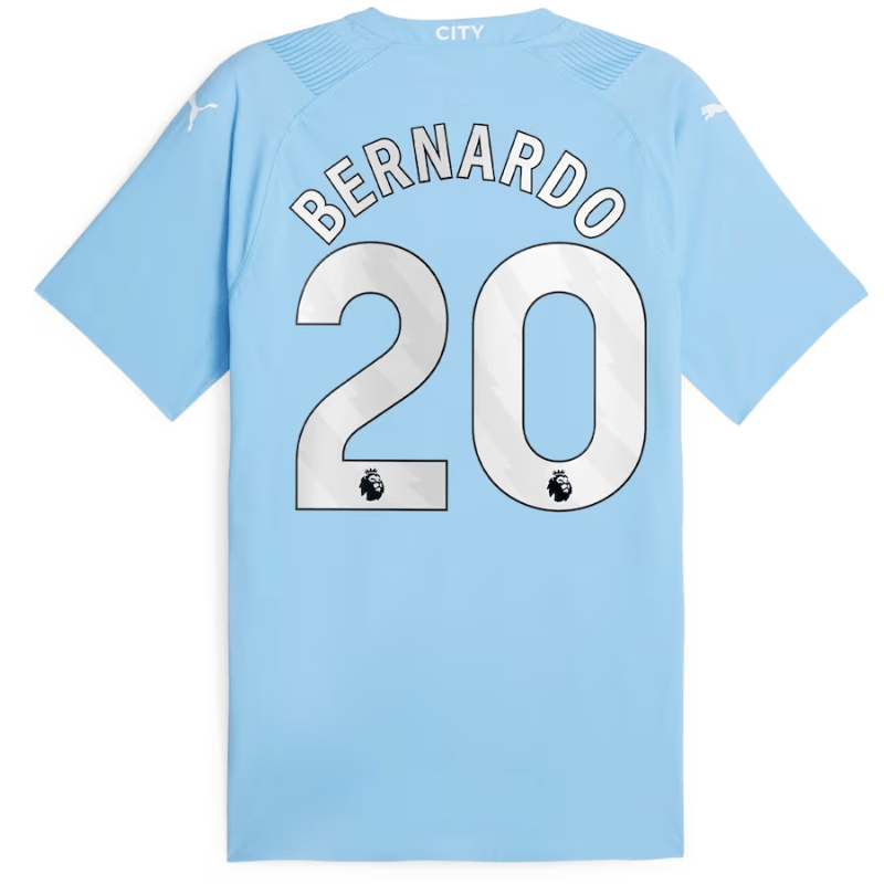Manchester City Home Puma Shirt 2023-24 with Jersey Bernardo 20 printing - Blue