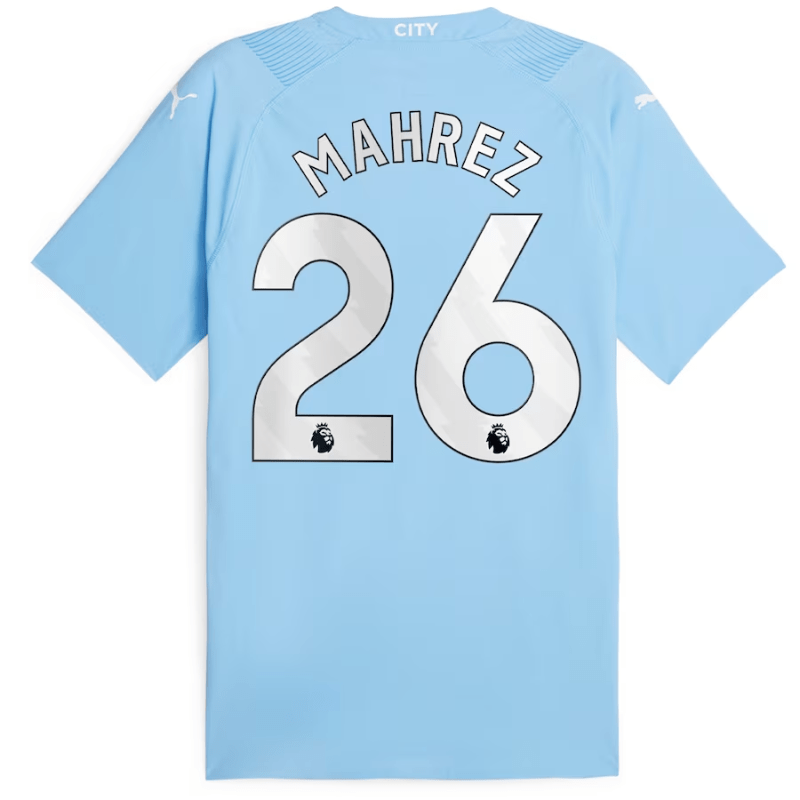 Manchester City Home Puma Shirt 2023-24 with Mahrez 26 printing Jersey - Blue