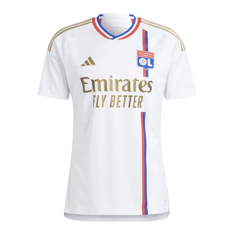 Olympique Lyon Home Adidas Shirt 2023-24 Custom Jersey - White