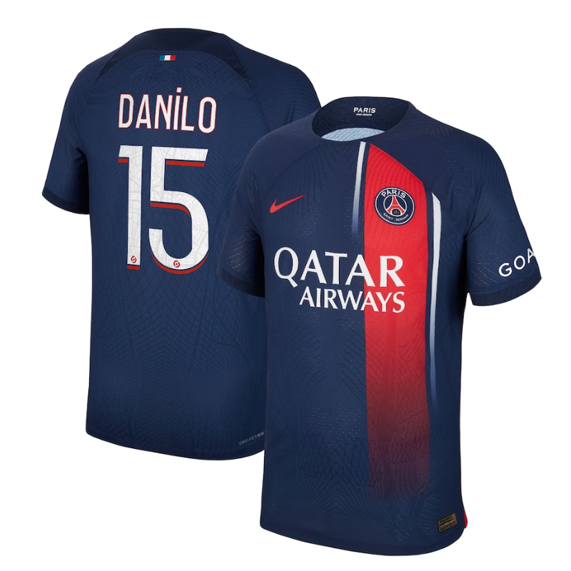 Paris Saint-Germain Nike Home Dri Fit Adv Match Shirt 2023-24 with Danilo 15 printing Jersey