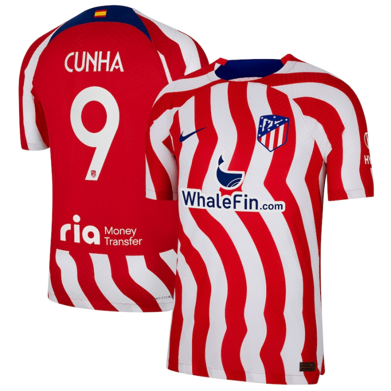 Atlético de Madrid Metropolitano Home    Unisex Shirt 2023 with Cunha 9 printing - Jersey Teams World