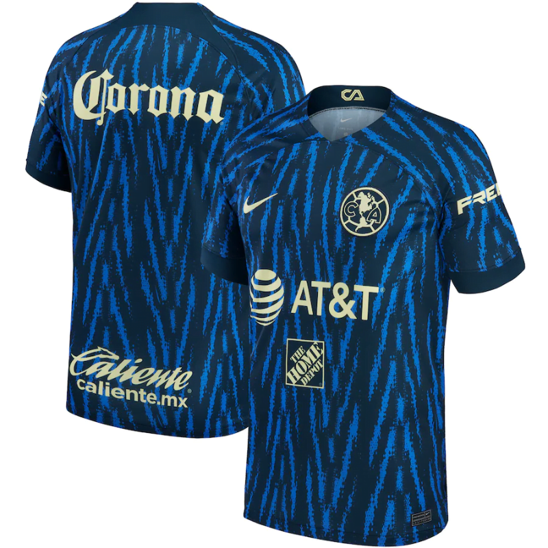 Club America 2022/23 Away Custom Jersey - Blue - Jersey Teams World