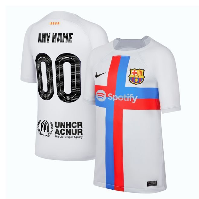 Barcelona Unisex Shit 2022/23 Third Breathe Stadium Custom Jersey - Gray - Jersey Teams World