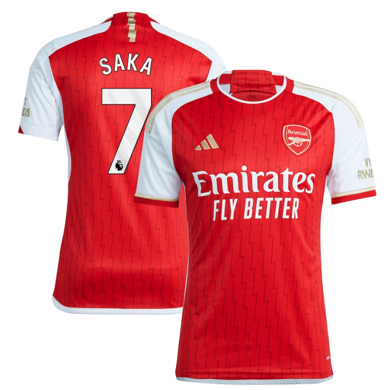 Bukayo Saka Arsenal Shirt 2023/24 Home Player Jersey - Red - Jersey Teams World