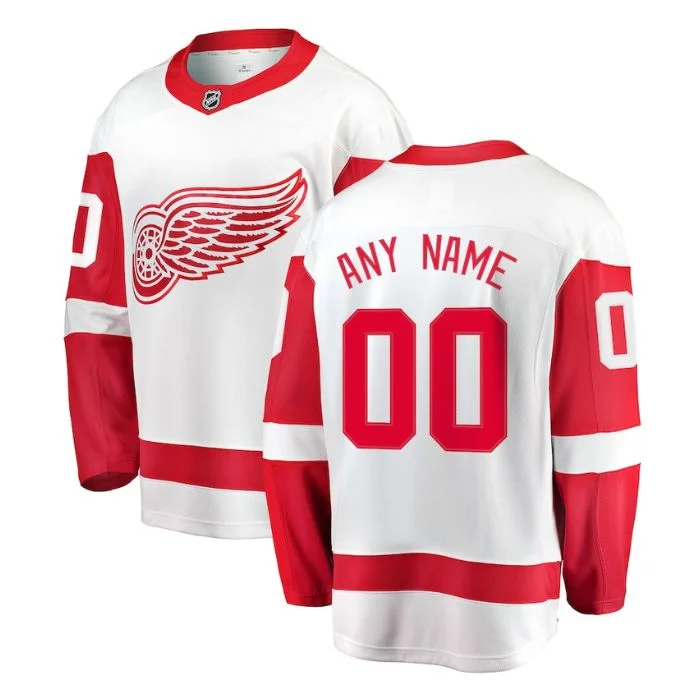 Detroit Red Wings Unisex Away Breakaway Personalized Jersey - White - Jersey Teams World