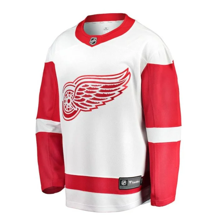 Detroit Red Wings Unisex Away Breakaway Personalized Jersey - White - Jersey Teams World