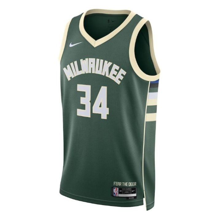 Giannis Antetokounmpo Milwaukee Bucks  Unisex 2023 Swingman Pro Jersey - Icon Edition - Hunter Green - Jersey Teams World