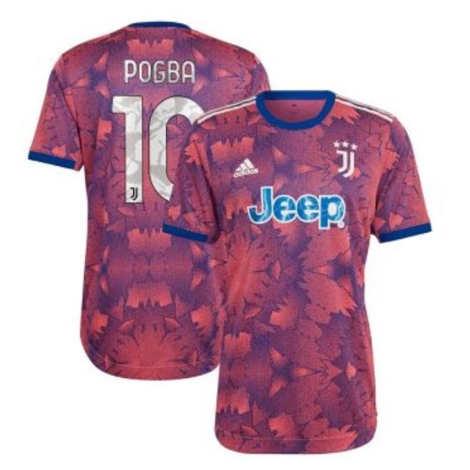 Juventus Third Unisex Shirt 2022-2023 with Player Pogba 10 printing Jersey – Pink - Jersey Teams World