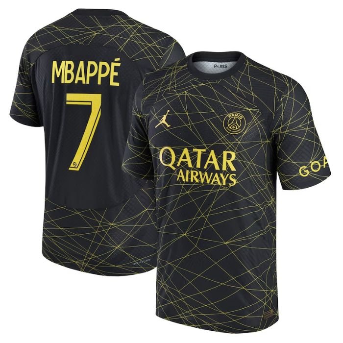 Kylian Mbappé Paris Saint-Germain Unisex Jersey 2022/23 Fourth Player Jersey - Black - Jersey Teams World