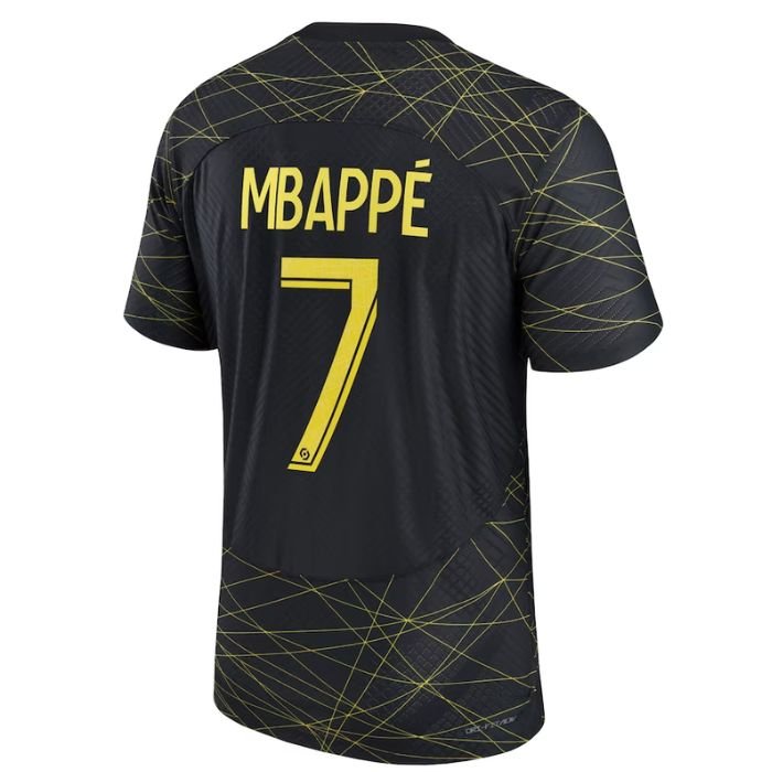 Kylian Mbappé Paris Saint-Germain  2022/23 Fourth Vapor Match  Player Jersey - Black - Jersey Teams World