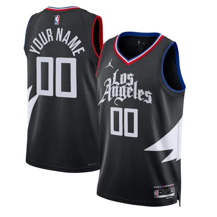 LA Clippers Unisex 2023 Swingman Custom Jersey - Statement Edition - Black - Jersey Teams World