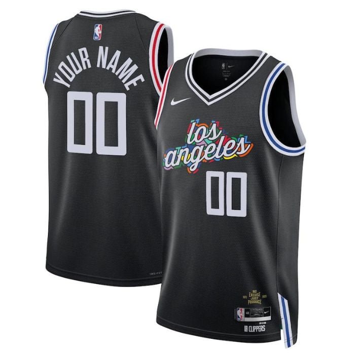 LA Clippers Unisex 2023 Swingman Customized Pro Jersey  - City Edition - Black - Jersey Teams World