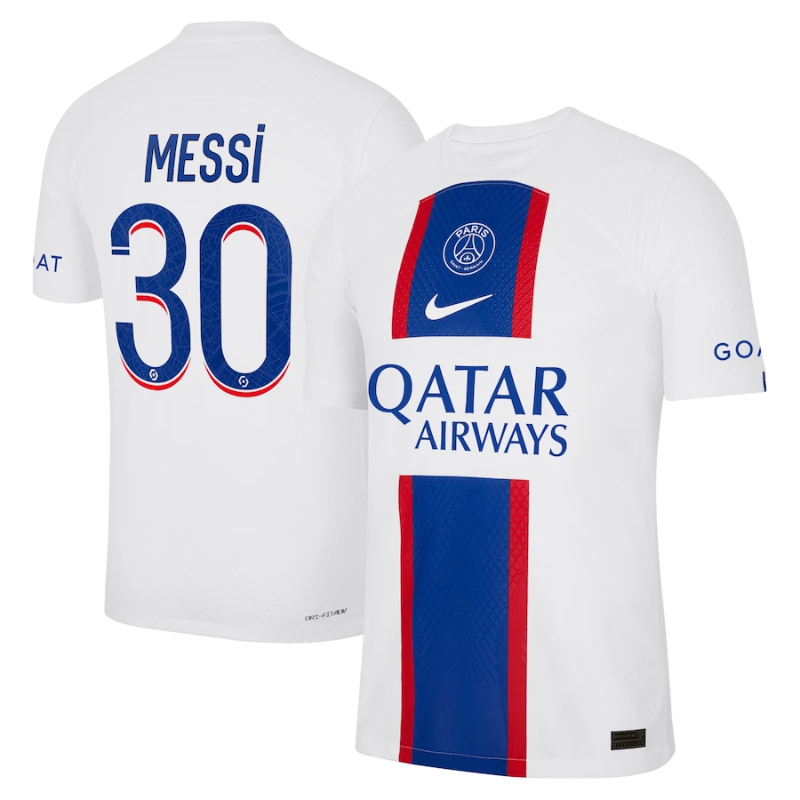 Lionel Messi Paris Saint-Germain 2022/23 Third Vapor Match Authentic Player Jersey - White - Jersey Teams World