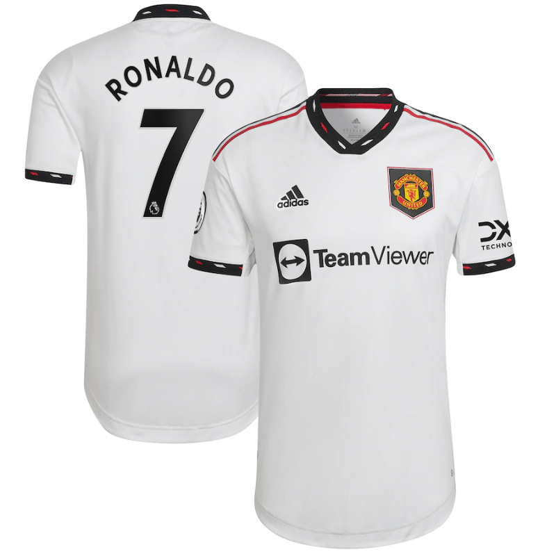 Cristiano Ronaldo Manchester United 2022/23 Away Player Unisex Jersey - White - Jersey Teams World